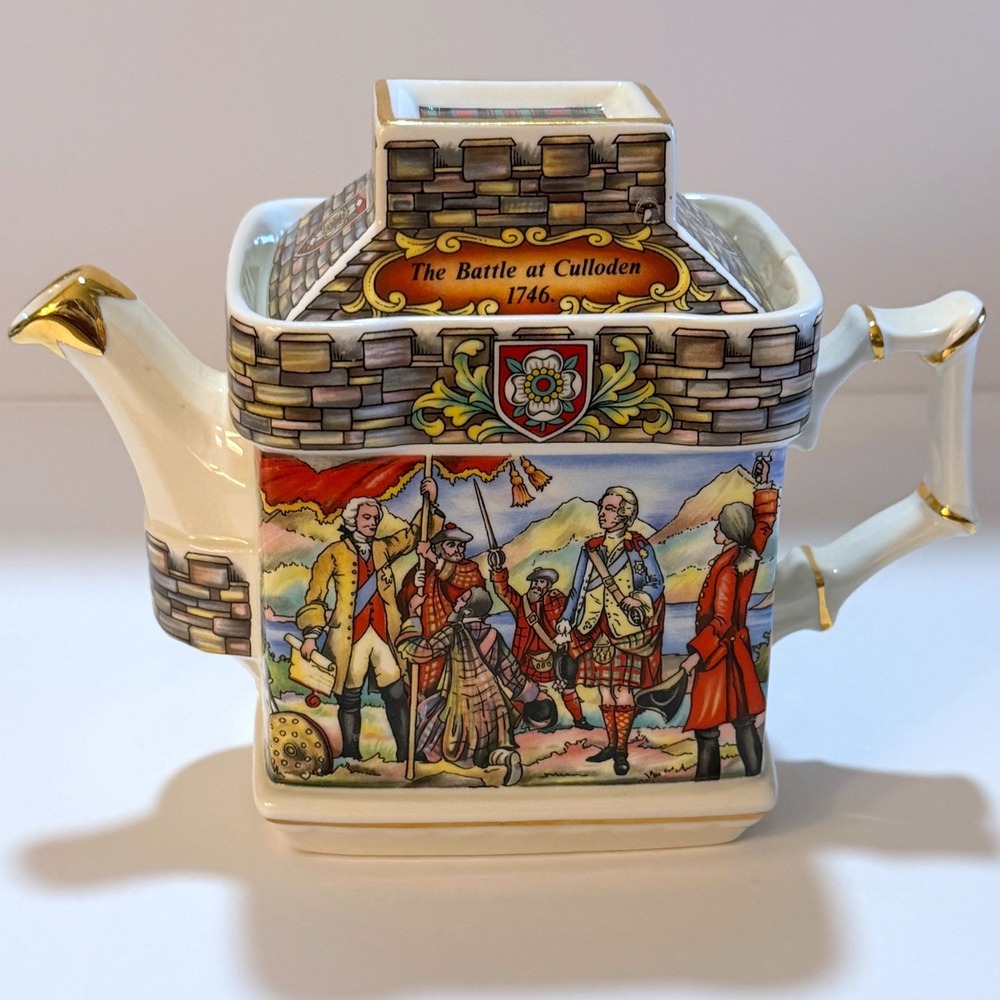 Sadler Scottish History Teapot Bonnie Prince Charlie Battle of Culloden Ceramic